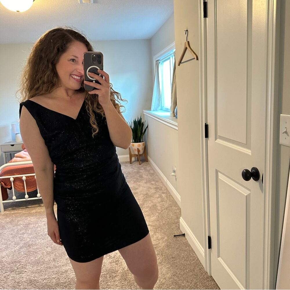 Tocca Midnight Blue Metallic Mini Dress XS - Picture 2 of 12